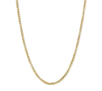 Rounded Box Link 18" Chain Necklace Sterling Silver or 18k Gold-Plated Over