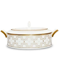 Noritake Trefolio Gold Covered Vegetable Bowl, 67 Oz.