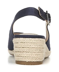 LifeStride Women's Socialite Peep Toe Slingback Espadrille Wedge Sandals