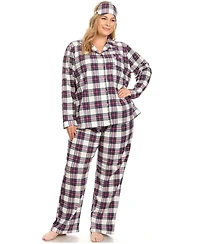 White Mark Plus 3-Piece Pajama Set