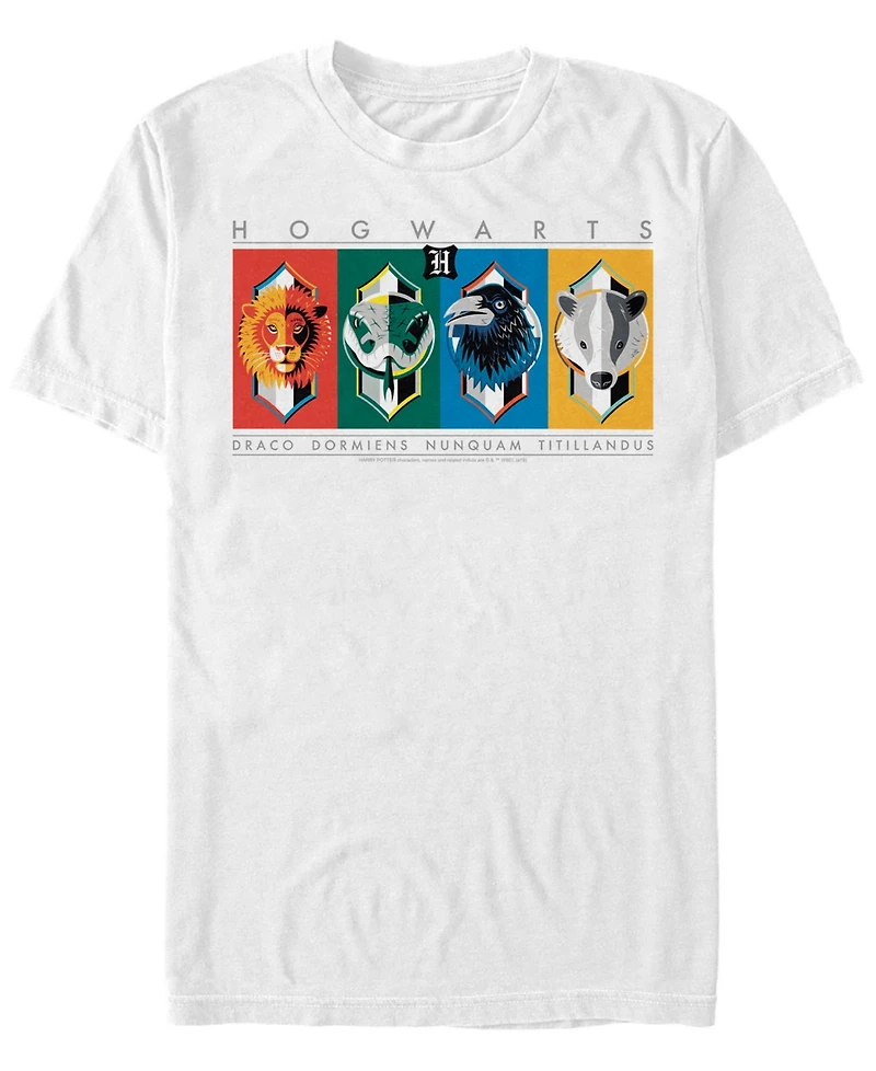 Fifth Sun Harry Potter Men's Hogwarts House Animal Mascots Short Sleeve T-Shirt