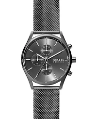 Skagen Men's Chronograph Holst Gunmetal Stainless Steel Mesh Bracelet Watch 42mm