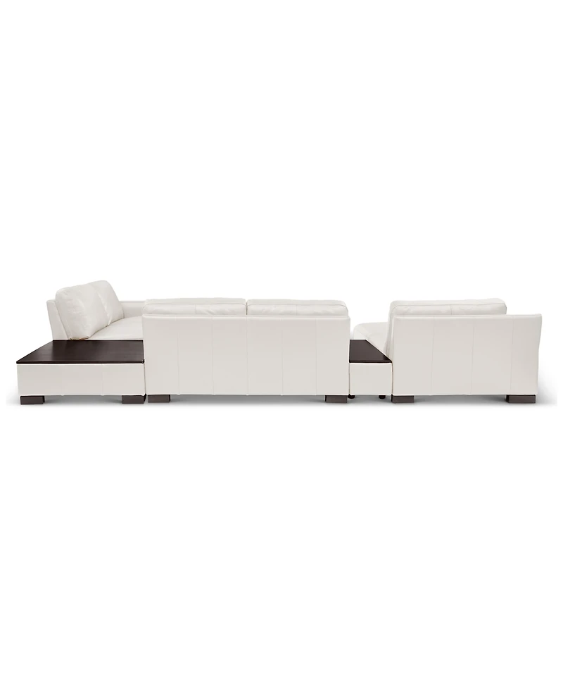Closeout! Darrium 5-Pc. Leather Chaise Sectional with Corner Table & Console, Created for Macy's