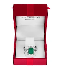 Effy Emerald (2-1/5 ct. t.w.) & Diamond (1/2 Ring 14k White Gold Yellow