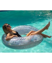 Pool Candy Glitter Swimming Pool Tube 48" - Silver Glitter