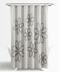 Lush Decor Ruffle Flower Shower Curtain, 72" x