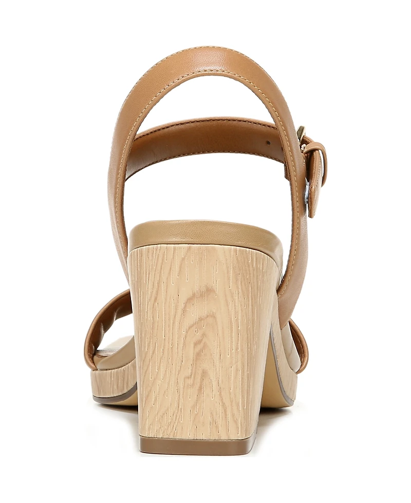 Naturalizer Women's Rose Block Heel Open Square Toe Platform Sandals