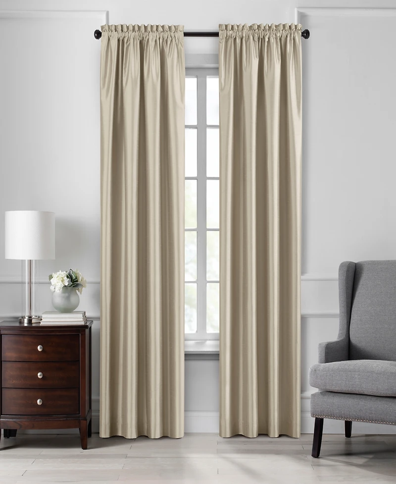 Elrene Home Fashions Colette Faux Silk Blackout Window Curtain