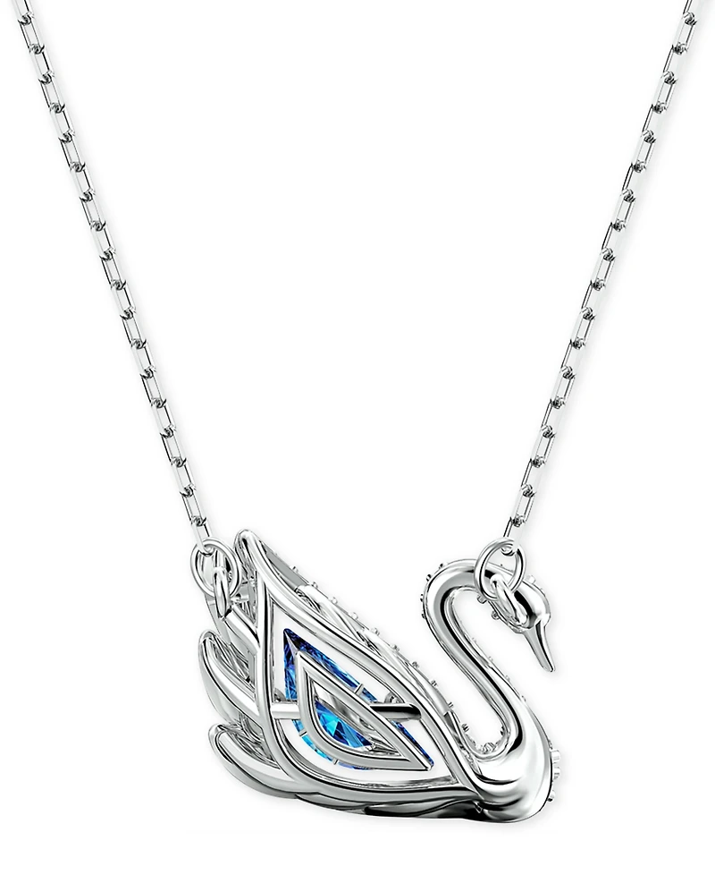 Swarovski Silver-Tone Cubic Zirconia Swan Pendant Necklace, 14-7/8" + 2" extender