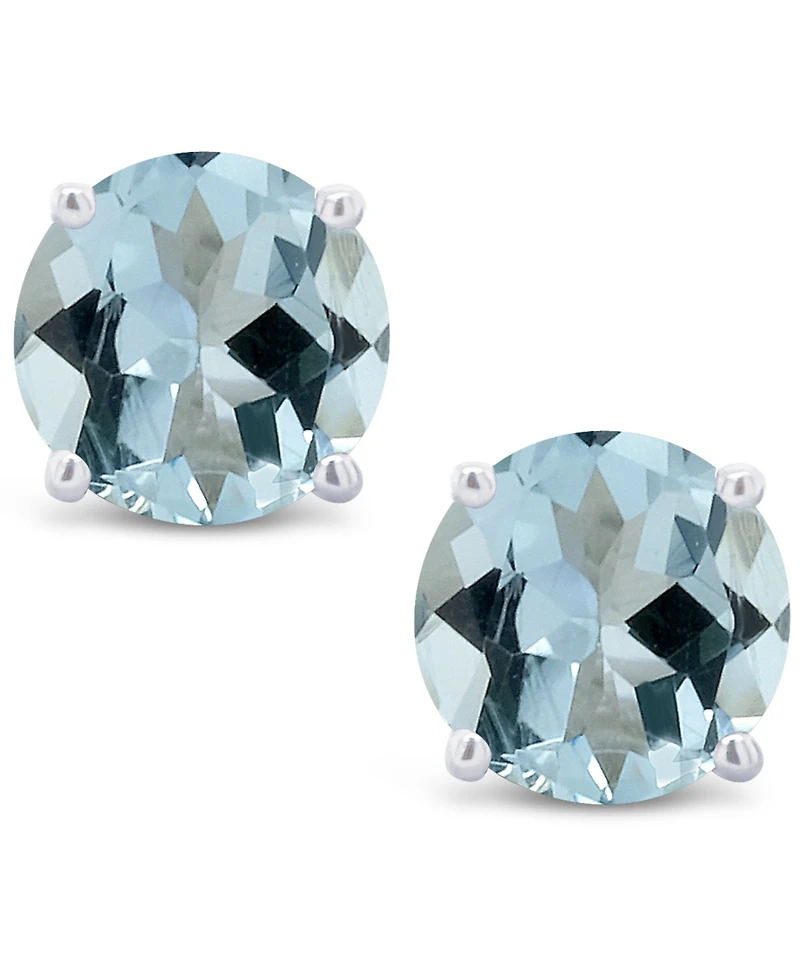 Aquamarine (3/4 ct. t.w.) Stud Earrings 14K White or Yellow Gold