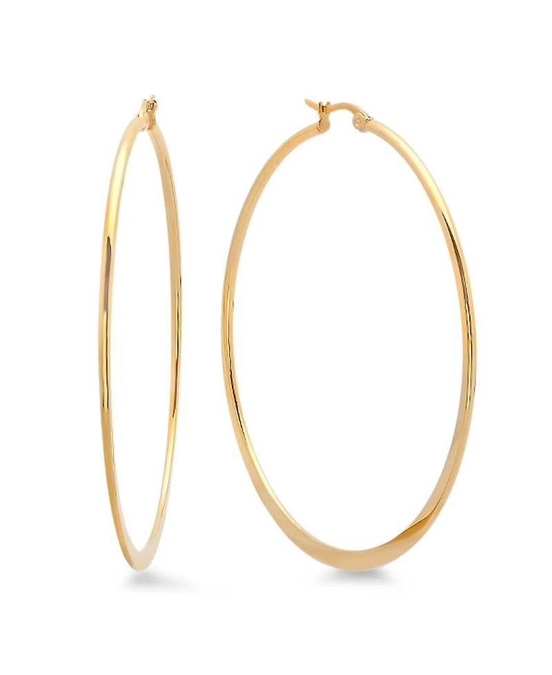 Steeltime 18K Gold Plated Stainless Steel Hoop Earrings