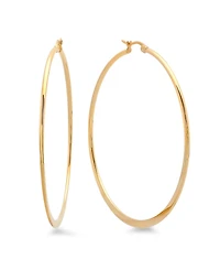 Steeltime 18K Gold Plated Stainless Steel Hoop Earrings