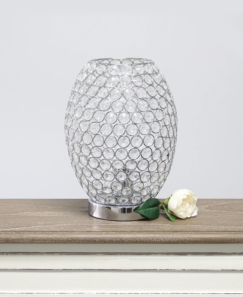 Elegant Designs Elipse Crystal Decorative Curved Accent Uplight Table Lamp