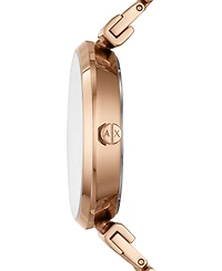 A|X Armani Exchange Women's Rose Gold-Tone Stainless Steel Bracelet Watch 36mm