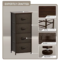 Sorbus 4 Drawers Chest Nightstand - Storage for Closet, Home, College Dorm Features Steel Frame, Wood Top