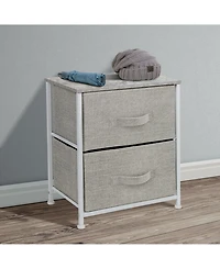 Sorbus Nightstand with 2 Drawers - Steel Frame, Wood Top & Easy Pull Fabric Bins Great for Home, Bedroom, Office College Dorm