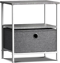 Sorbus 1 Drawers Nightstand with Shelf - Steel Frame, Wood Top & Easy Pull Fabric Bins Perfect for Home, Bedroom
