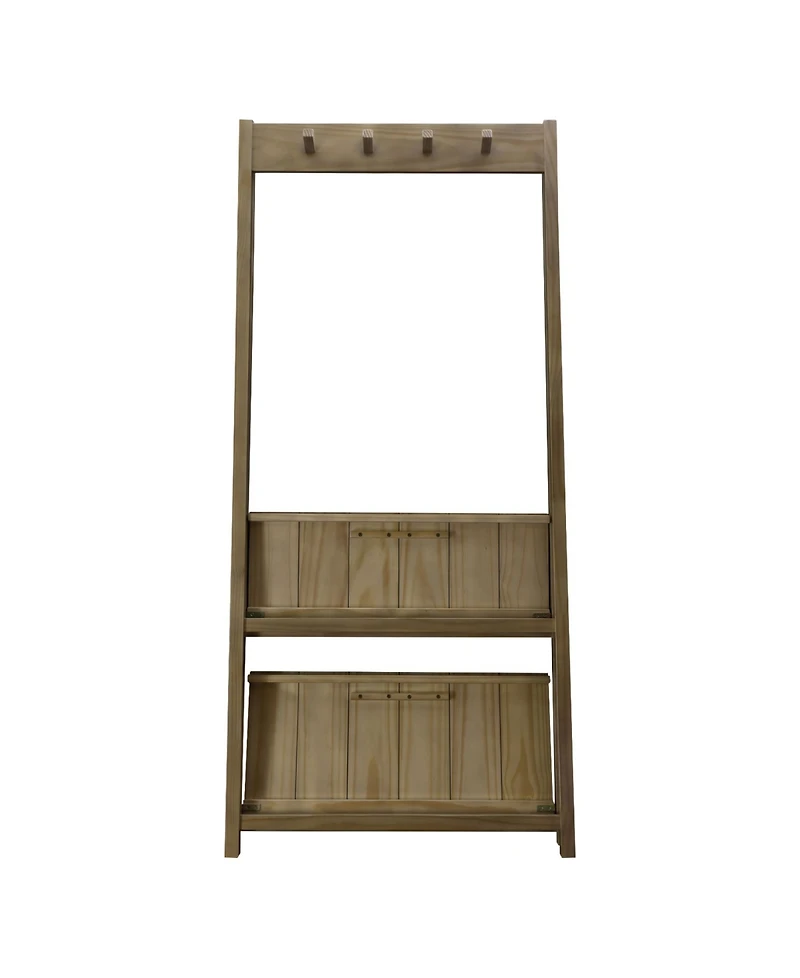 Yu Shan Essex Folding Coat Rack with 2 Shelves