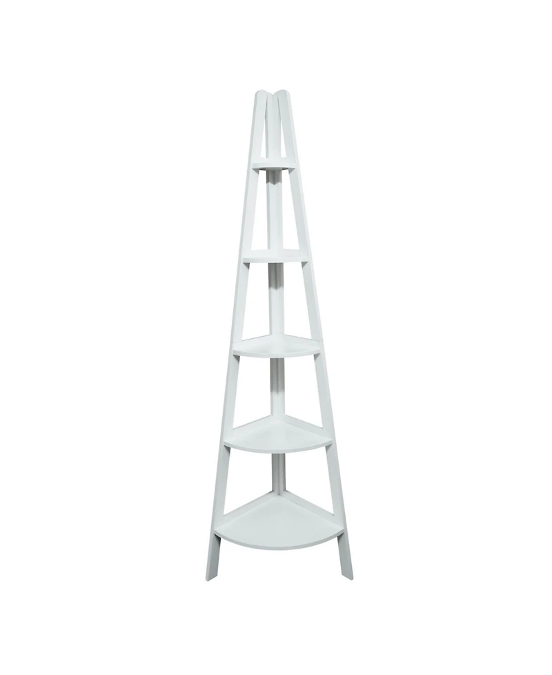 Yu Shan 5-Shelf Corner Ladder Bookcase