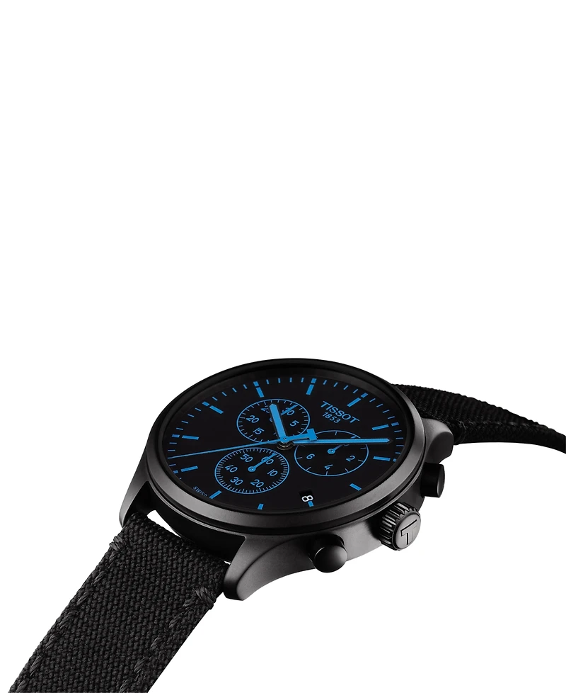 Tissot Men's Swiss Chrono Xl T-Sport Black Fabric Strap Watch 45mm