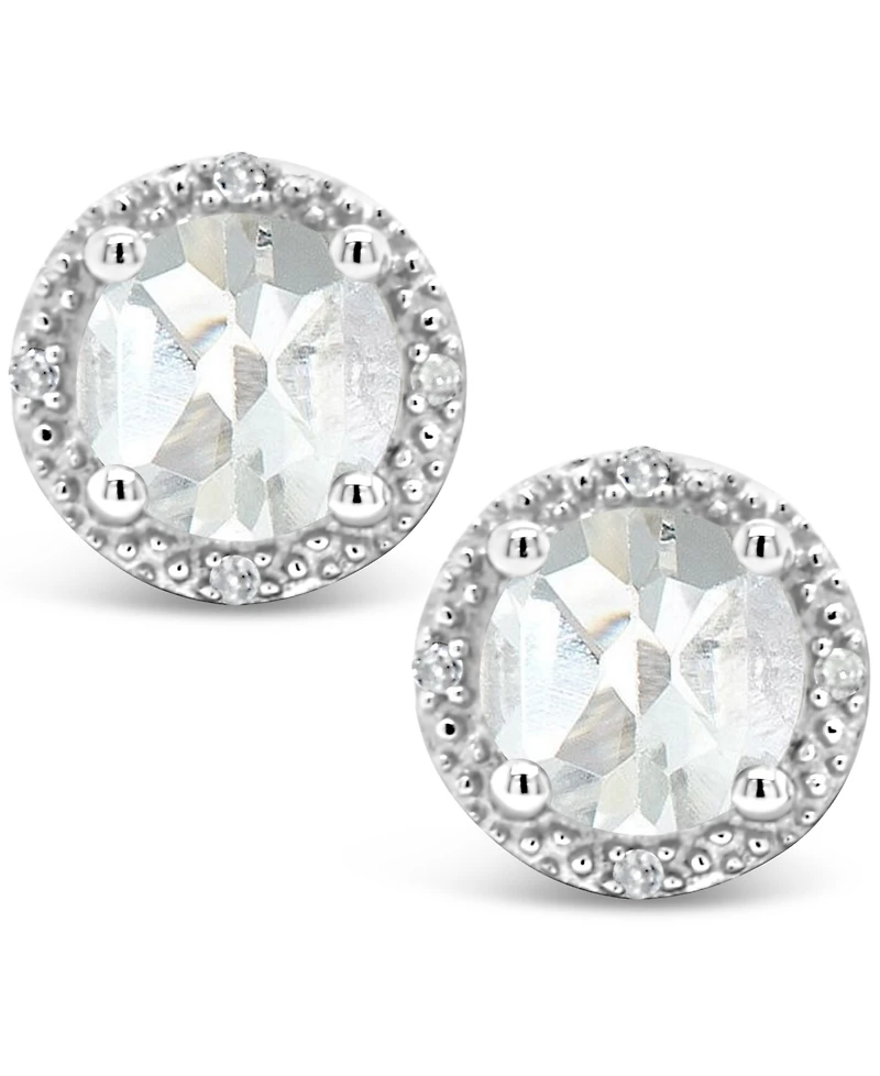 White Topaz (2 ct. t.w.) and Diamond Accent Stud Earrings Sterling Silver