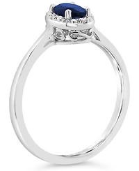 Sapphire (5/8 ct. t.w.) and Diamond Accent Ring Sterling Silver (Also Ruby