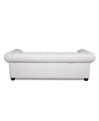 Alexandon Leather Chesterfield Tufted Sofa with Roll Arm