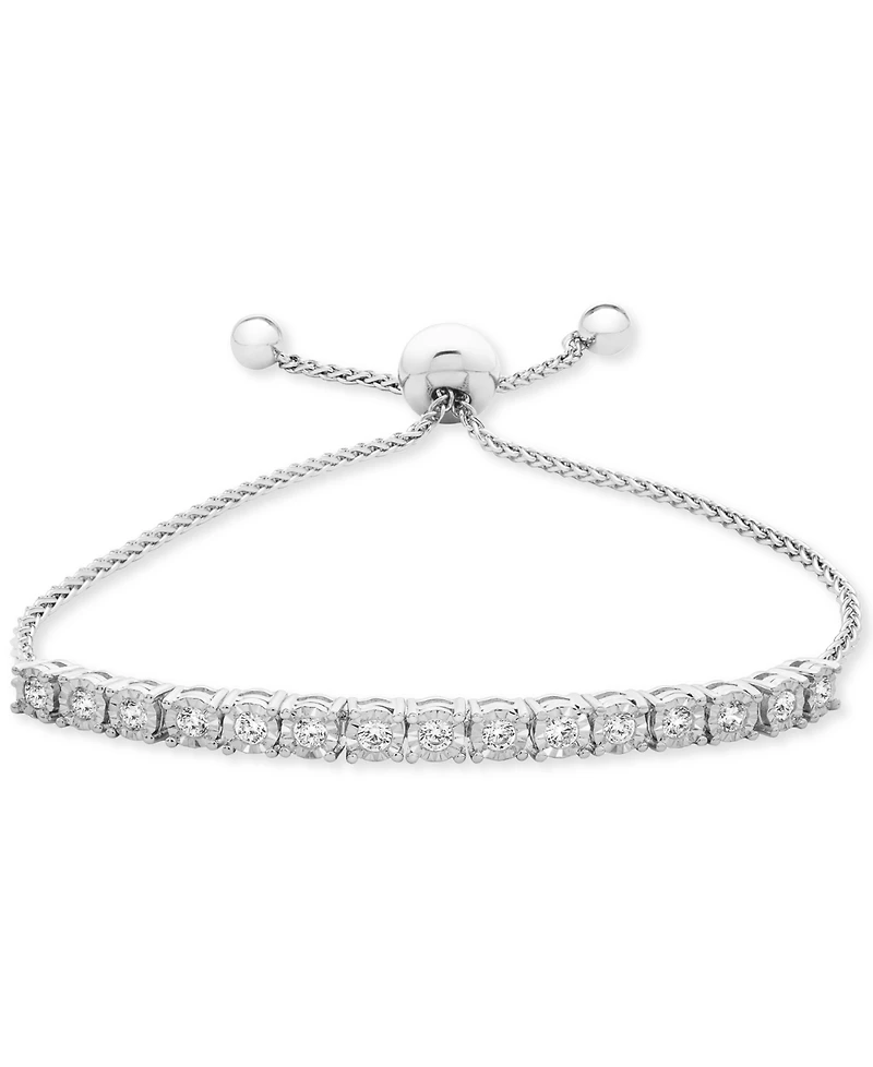 Wrapped Diamond Bolo Bracelet (1/2 ct. t.w.) in Sterling Silver, 14k Gold-Plated Sterling Silver or 14k Rose Gold-Plated Sterling Silver