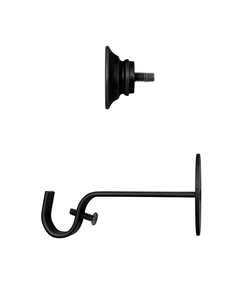 Elrene Home Fashions Shaker 0.75" Diameter Adjustable Curtain Rod Set with Minamilist Cap Finials