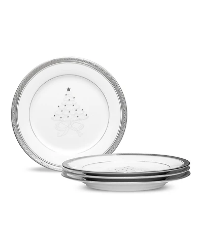 Noritake Crestwood Platinum Set/4 Holiday Accent Plate