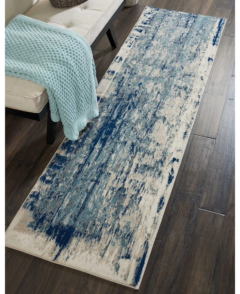 Long Street Looms Samuel SAM16 Ivory 2'2" x 7'6" Runner Rug