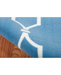 Long Street Looms Backyard BAC087 Navy 7'9" x 10'10" Outdoor Area Rug