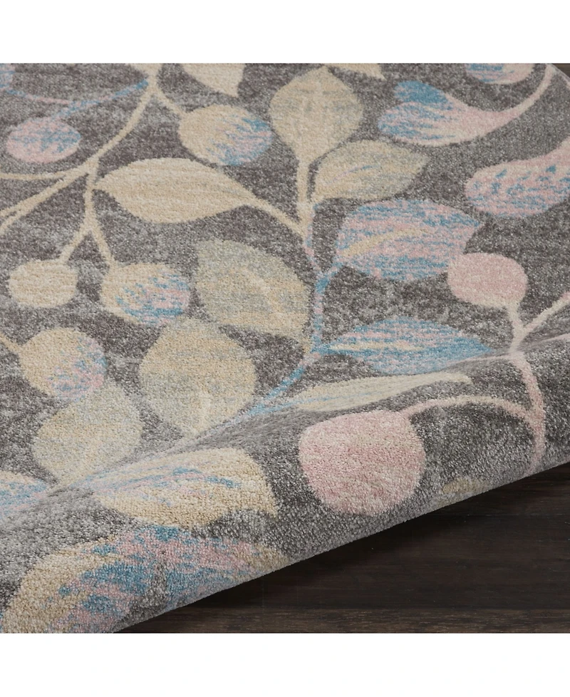 Long Street Looms Peace PEA03 Gray 5'3" Round Area Rug