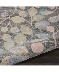 Long Street Looms Peace PEA03 Gray 5'3" Round Area Rug