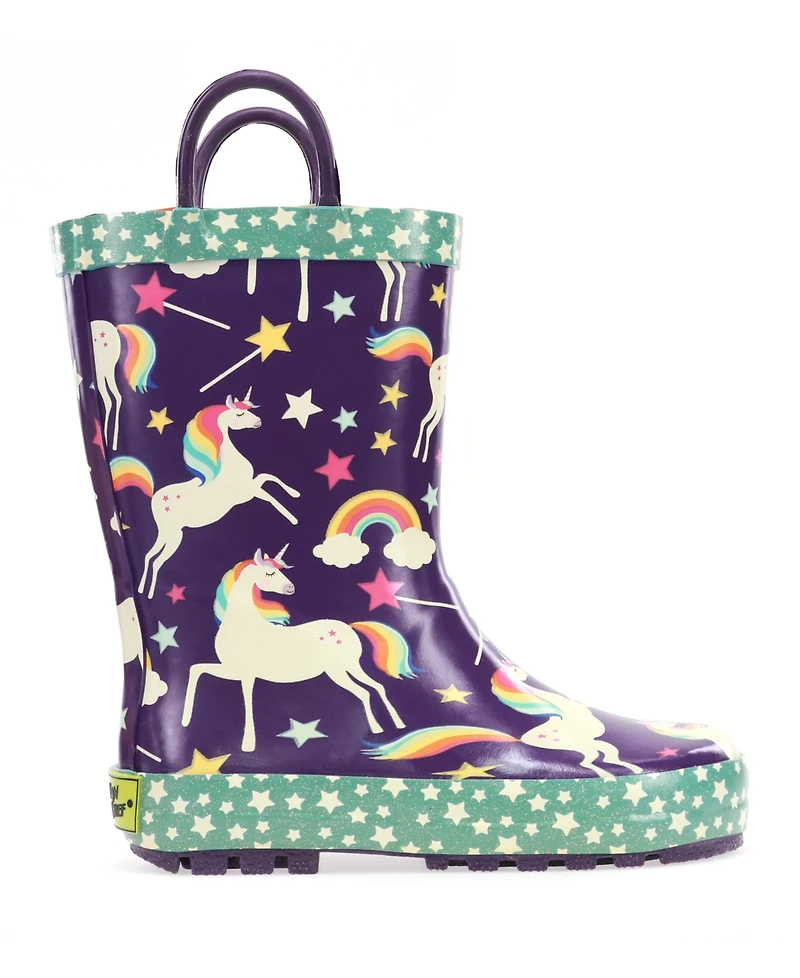 Toddler Little Girl's and Big Unicorn Dreams Rain Boot