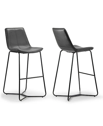 Glamour Home Set of 2 Amery Iron Frame Vintage-like Bar Stool