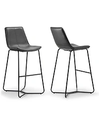 Glamour Home Set of 2 Amery Iron Frame Vintage-like Bar Stool