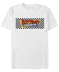 Fifth Sun Fast Times At Ridgemont High Men's Black Checkers Logo Short Sleeve T-Shirt