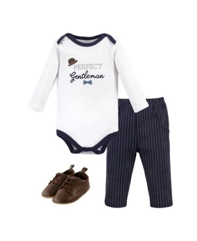 Little Treasure Baby Boys Cotton 3 Piece Layette Set With Footwear