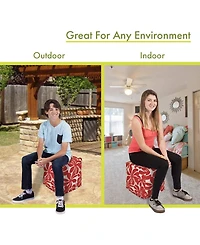 Majestic Home Goods Pentation Ottoman Pouf Cube 17" x