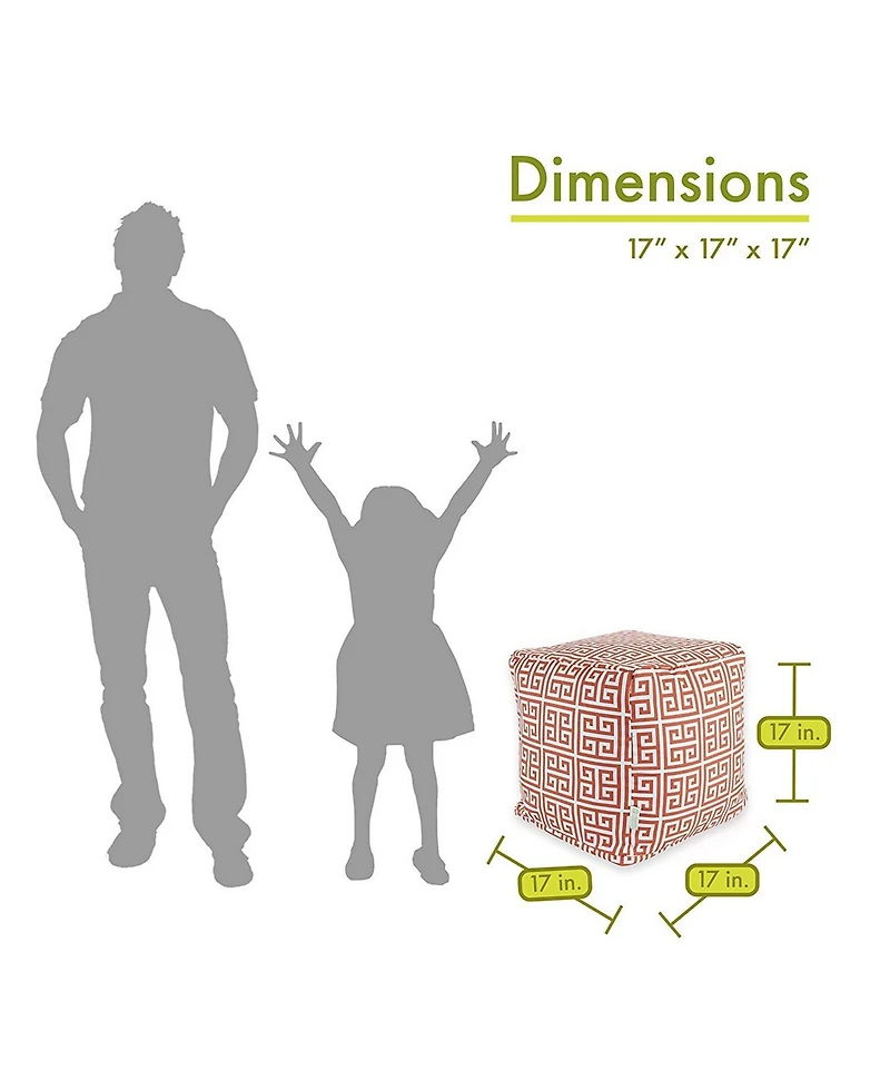 Majestic Home Goods Towers Ottoman Pouf Cube 17" x