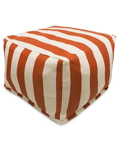 Majestic Home Goods Vertical Stripe Ottoman Square Pouf 27" x 17"