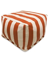 Majestic Home Goods Vertical Stripe Ottoman Square Pouf 27" x 17"