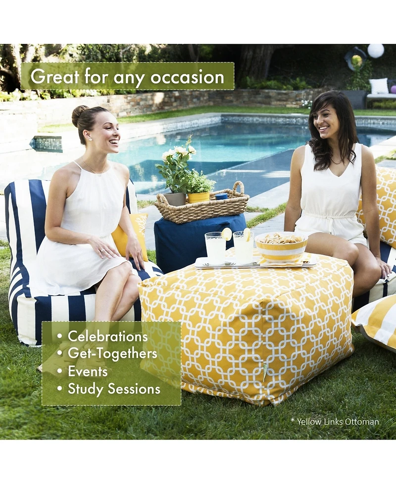 Majestic Home Goods Charlie Ottoman Square Pouf 27" x 17"