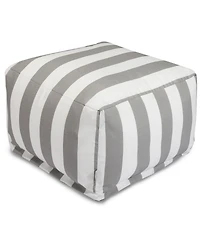 Majestic Home Goods Vertical Stripe Ottoman Square Pouf 27" x 17"