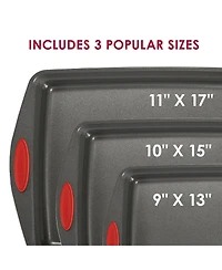 Rachael Ray Nonstick 3-Piece Bakeware Cookie Pan Set