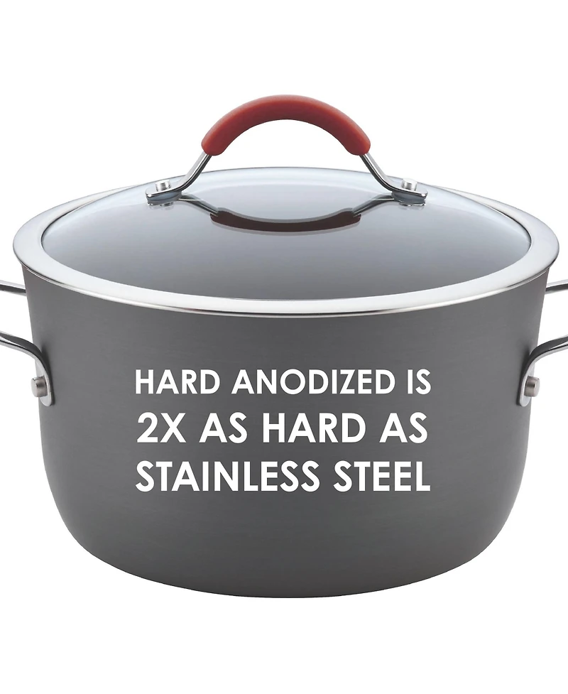 Rachael Ray Cucina Hard-Anodized 11" Deep Square Grill Pan