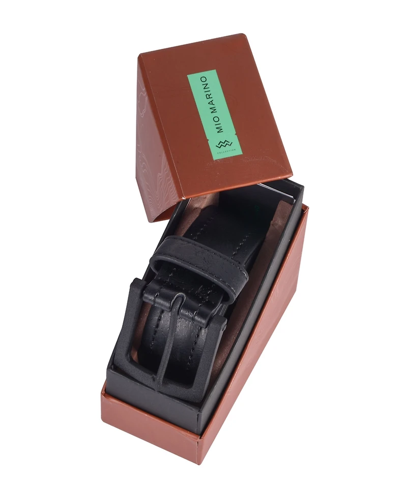 Mio Marino Men's Solid Casual Prong Belt