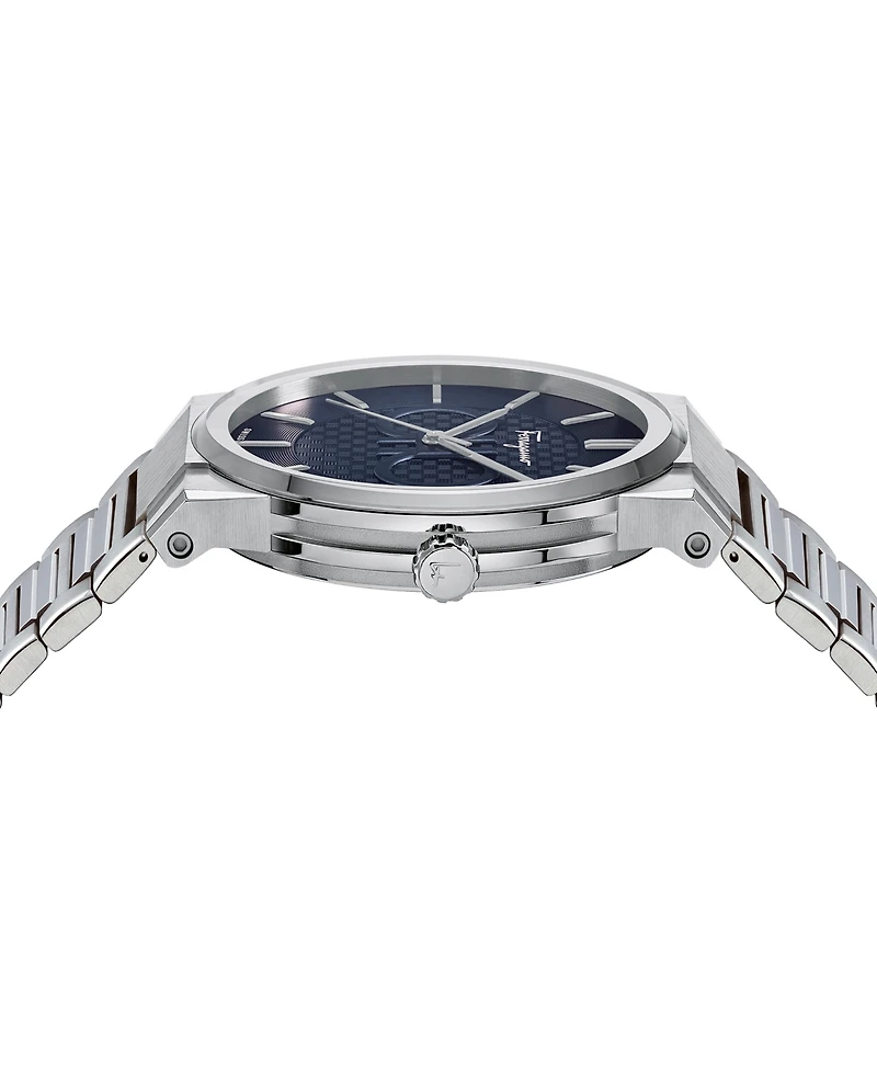 Ferragamo Men's Swiss Sapphire Stainless Steel Bracelet Watch 41mm