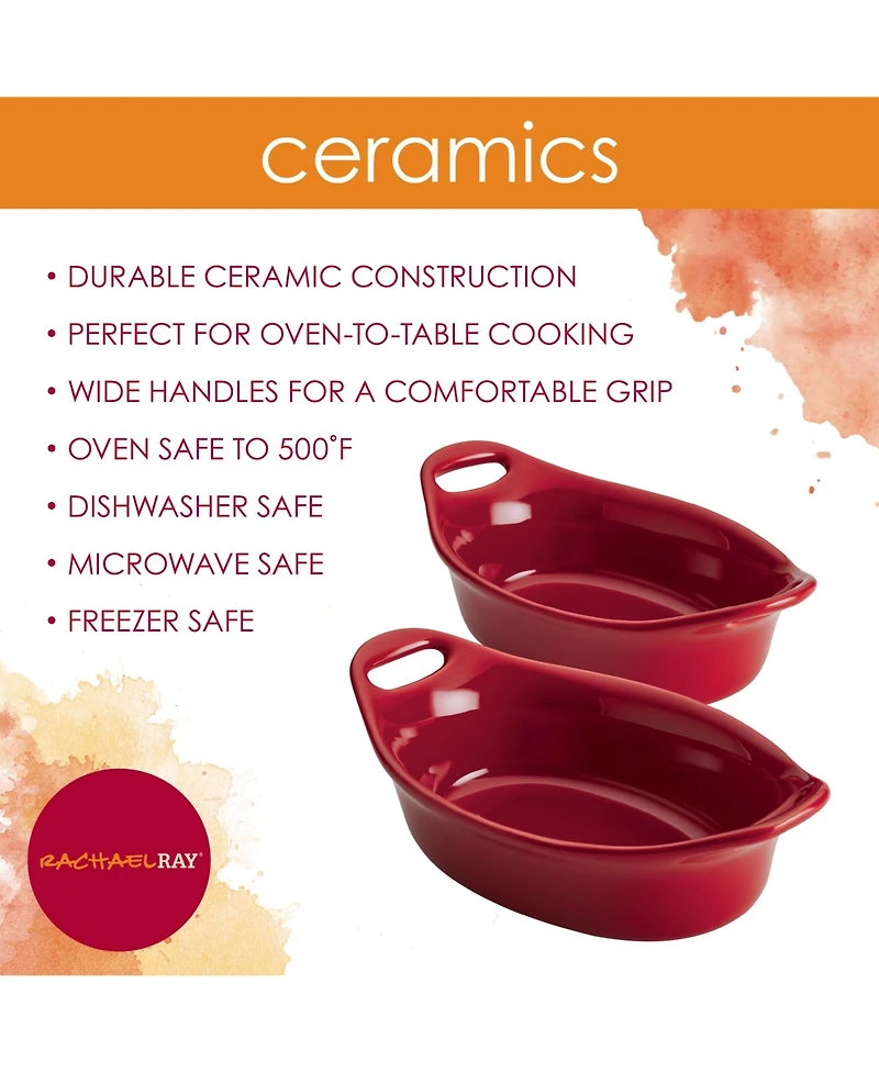 Rachael Ray Ceramics 2-Pc. Oval Au Gratin Set